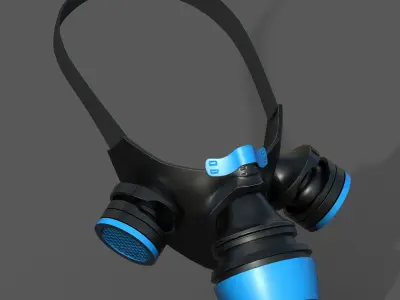 Gas mask protection futuristic fantasy plastic  Low-poly 3D model