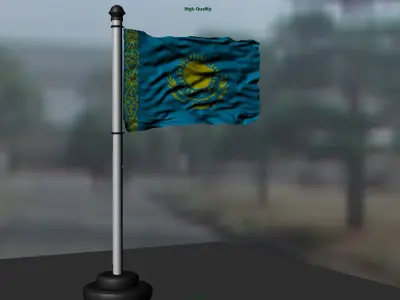 Kazakhstan flag 3D model