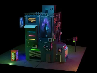 Glowing city 3D model