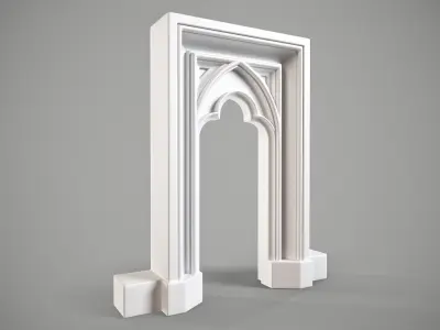 Highpoly Gothic Portal - type 2 3D model