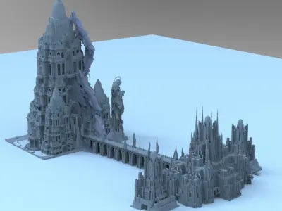 Grand Tri Clawed Mountain castle 2  3D model