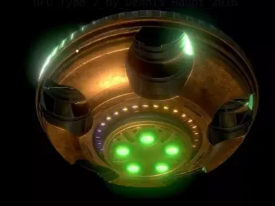 UFO Type 2 Animated and Game Ready Low-poly 3D model