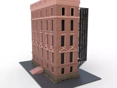 NYC Building 1 - PBR Low-poly 3D model