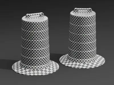 Traffic Barrel PBR Game-ready Low-poly 3D model