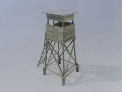 Hunting Pulpit with Roof 5m Low-poly 3D model