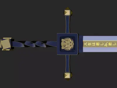Lone Tiger Sword Low-poly 3D model