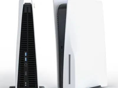 PS5 with DualSense Edge controller  3D model