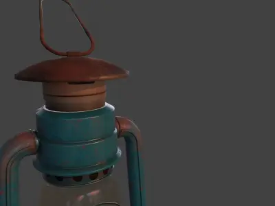 low poly old Lantern  Low-poly 3D model