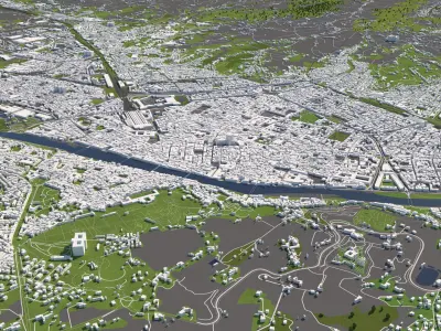 Florence Italy 50x50km 3D City Map 3D model