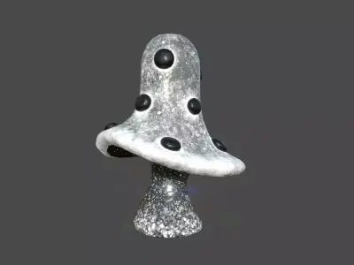 Fantasy Mushroom B10 Black - Scene Backdrop Design Low-poly 3D model