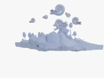 Low Poly Paper Mill Low-poly 3D model