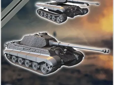 Panzer VI Tiger II Porsche - Germany Eastern Western Front Norma 3D print model