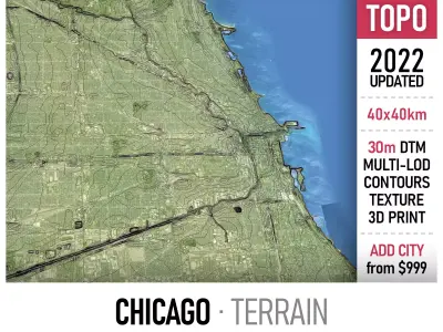 Chicago Low-poly 3D model