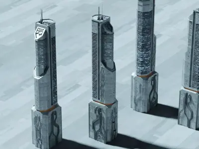 Futuristic Skyscraper 3D model buy