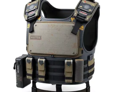 SciFi Tactical Body Armor Low-poly 3D model