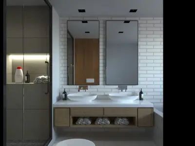 Bathroom Corona render 3D model