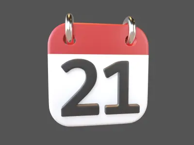 Calendar 21 To 31 Icon Pack Vol 1 3D model