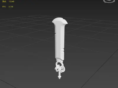 Stylish next generation double edged sword Low-poly 3D model