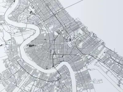 New Orleans Road Network and Streets 3D model