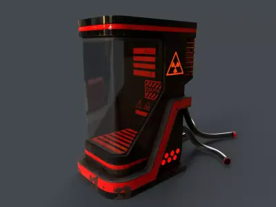 Sci-Fi Teleportation Capsule V1 - 06 Low-poly 3D model