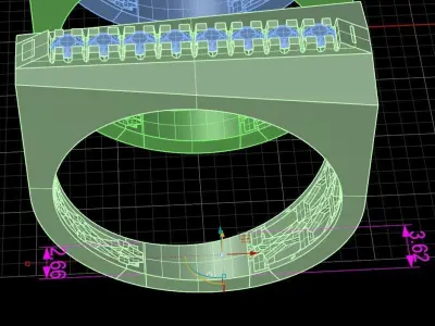 3 ring model vintage and unisex  3D print model