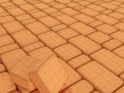 Paving stone red and gray 3D model