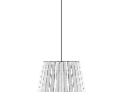 Ceiling Lamp with Red and White Shade 3D model
