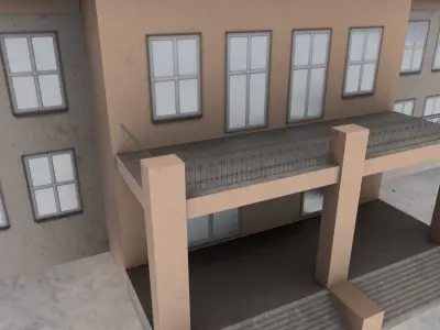 EDDB Old Terminal Low-poly 3D model