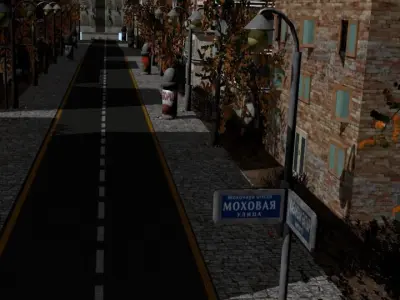 Game Rundown Street Low-poly 3D model