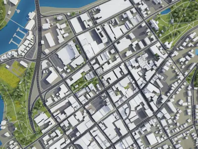 Launceston Low-poly 3D model