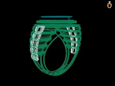 0102 - Delicate Gents Ring 3D print model