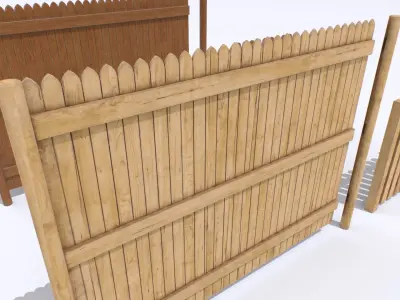 Wooden Fences Pack 1 Low-poly 3D model