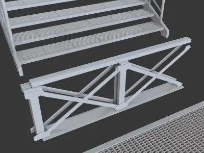 Kitbash Si-fi low poly 3D model