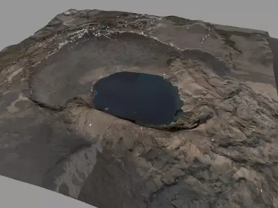 Mountain landscape Crater 3D model
