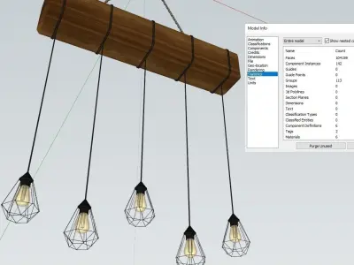 Industrial Lamp Hanging Edisson Indoor Low-poly 3D model