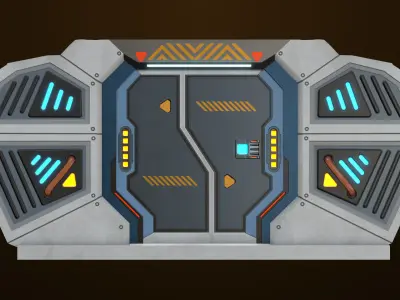 Sci Fi Door 02 All PBR Unity UE Textures Included Low-poly 3D model
