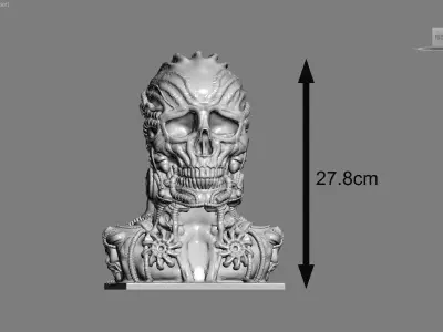 Skull robot Headphone Stand Cyborg skull robot Headset  3D print model