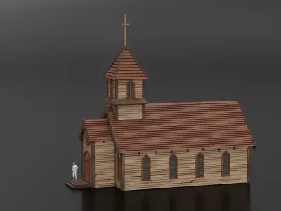 West Wild Church 01 Low-poly 3D model