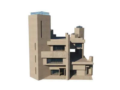 Brutalist Building Concept 3D model