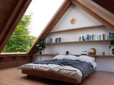 ATTIC BEDROOM - A Frame 3D model