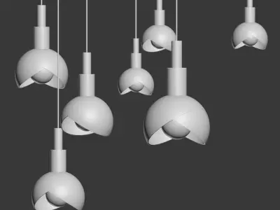 Gold Pendant Light 3D model purchase