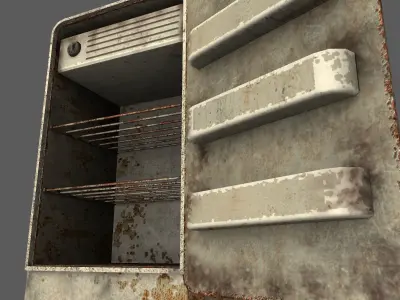Old refrigerator Free low-poly 3D model
