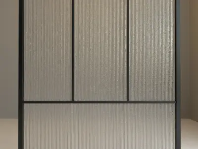 Glass partition door 76 Low-poly 3D model