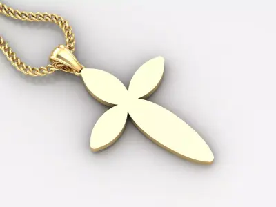 Light Gold 18K Cross Pendant 1CP088 3D print model