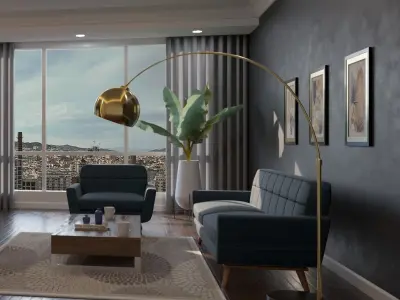 costume floor lamp 3d model 3D model