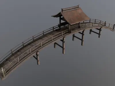 Rinzai Zen Bridge Low-poly 3D model
