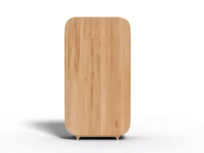 Glass display wooden bookcase cabinet Low-poly 3D model