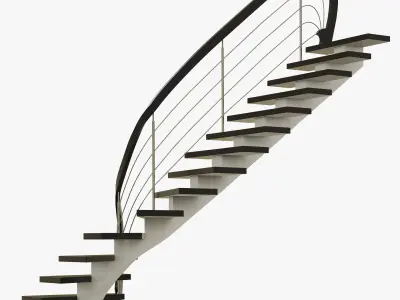 modern angular staircase 3D model