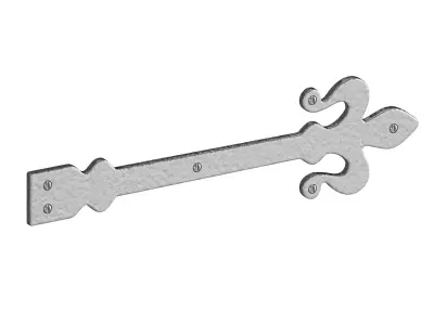 Wrought Iron Dummy Door Hinge Fleur De Lis 16 Hinges 3D model