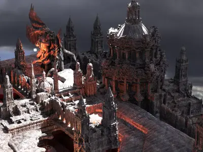 Hell gate Blood font City 2  3D model